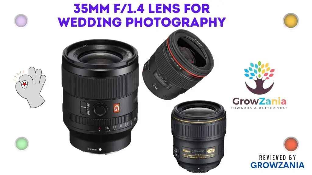 35mm f/1.4 lens for wedding photography