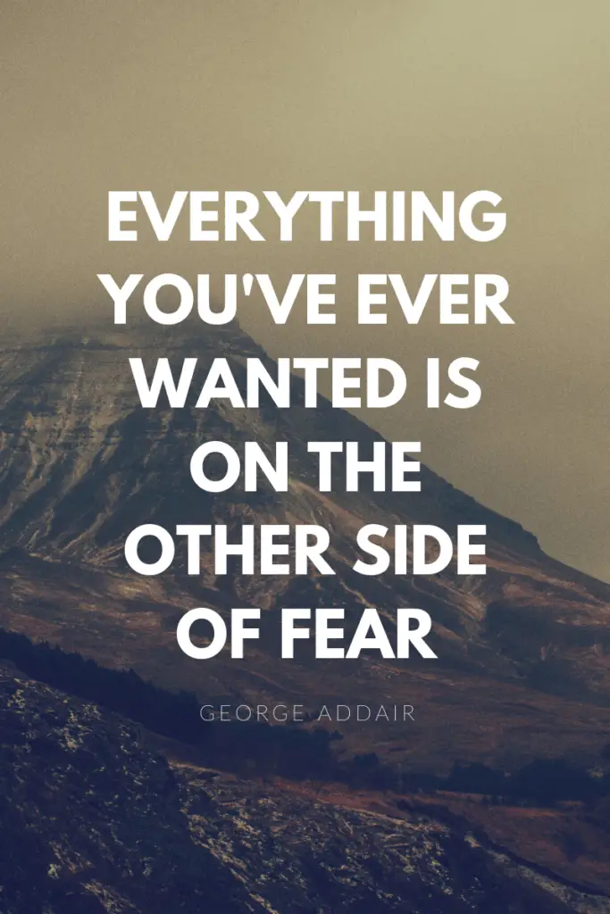 Everything you've ever wanted is on the other side of fear - George Addiar