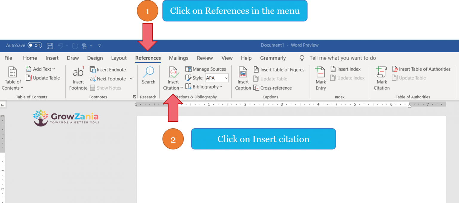 how to insert a citation into power point