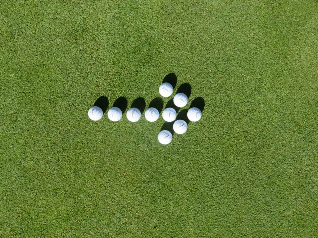 golf, arrow, golf ball