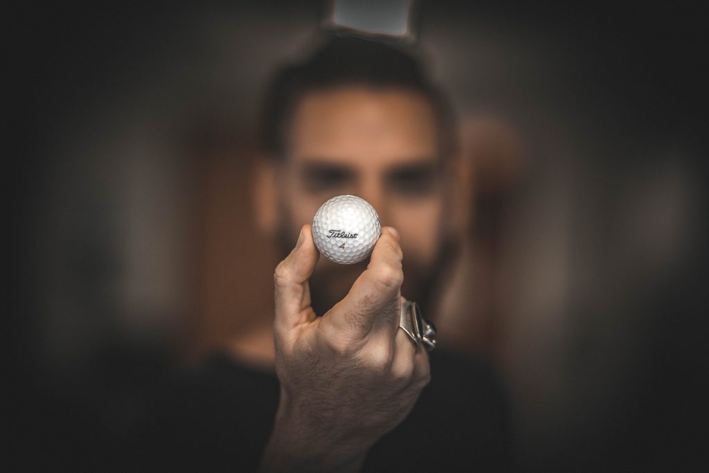 golf ball, hand, hold