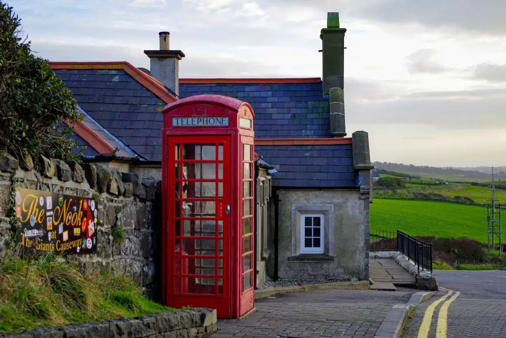 north ireland, phone box, red cabin
